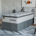 Ver imagem 7 de Cama Box Baú Solteiro + Colchão Comfort Class Pillow Top Branco/suede Cinza