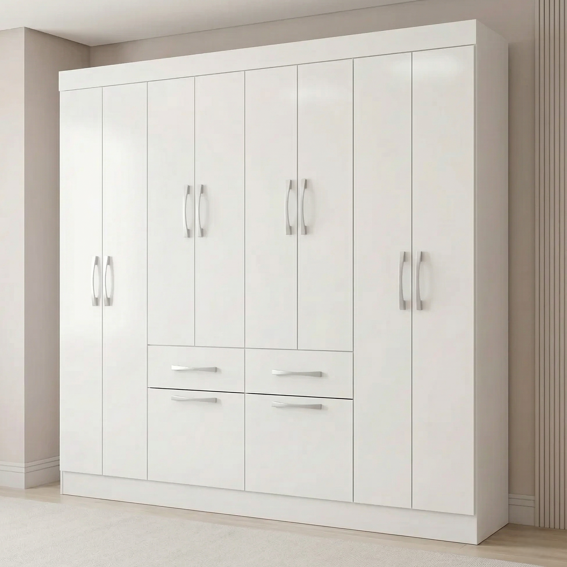 Rubaiyat 2018 Nouveau 2本セット Guarda-Roupa Casal 8 Portas 2 Gavetas 2 Basculantes Rubi Yescasa