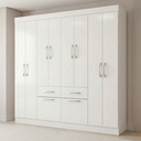 Ver imagem 1 de Guarda-Roupa Casal 8 Portas 2 Gavetas 2 Basculantes Rubi Yescasa Branco