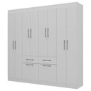 Ver imagem 3 de Guarda-roupa Casal 8 Portas 2 Gavetas 2 Basculantes Rubi Yescasa Branco