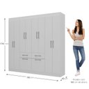 Ver imagem 4 de Guarda-Roupa Casal 8 Portas 2 Gavetas 2 Basculantes Rubi Yescasa Branco