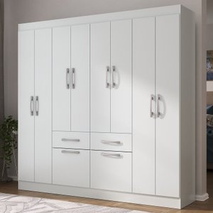 Guarda-roupa Casal 8 Portas 2 Gavetas 2 Basculante Rubi Yescasa