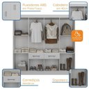 Ver imagem 5 de Guarda-roupa Casal 8 Portas 2 Gavetas 2 Basculantes Rubi Yescasa Branco