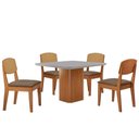 Ver imagem 2 de Mesa de Jantar Eloise 90cm Tampo Mdf 4 Cadeiras Moderna Veludo Capuccino/nat/off/serig. Off