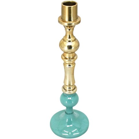 Grambello Castiçal 28x9x9cm Metal Verde