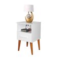 Ver imagem 3 de Kit C/ 02 Criado Mudo Retrô 1 Gaveta Branco ROMAR 55 Preto