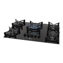 Ver imagem 1 de Cooktop a Gás Fischer 5 Bocas Fit Line Tripla Chama Trempe Iron Preto Bivolt