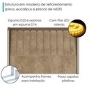 Ver imagem 5 de Cabeceira Casal 140 cm Lumina LED com Frame Veludo Tca 312 Corino Tcs 729 Peer