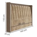 Ver imagem 3 de Cabeceira Casal 140 cm Lumina LED com Frame Veludo Tca 312 Corino Tcs 729 Peer