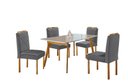 Ver imagem 2 de Conjunto Sala de Jantar 4 Lugares Mesa e Cadeiras Slim Madeira Maciça