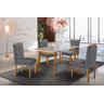 Conjunto Sala de Jantar 4 Lugares Mesa e Cadeiras Slim Madeira Maciça - 1