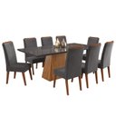 Ver imagem 2 de Mesa de Jantar Retangular Sylk com 8 Cadeiras Madeira Maciça Vegas Yescasa Cinza/Mel/Grafite