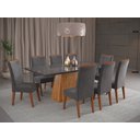 Ver imagem 1 de Mesa de Jantar Retangular Sylk com 8 Cadeiras Madeira Maciça Vegas 