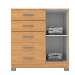 Cômoda Sapateira 1 Porta 5 Gavetas Zurique  com Pés - 5