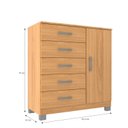 Ver imagem 4 de Cômoda Sapateira 1 Porta 5 Gavetas Zurique com Pés