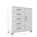 Ver imagem 4 de Cômoda Sapateira 1 Porta 5 Gavetas Zurique com Pés