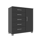 Ver imagem 3 de Cômoda Sapateira com Pés 1 Porta 5 Gavetas