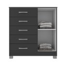 Ver imagem 5 de Cômoda Sapateira com Pés 1 Porta 5 Gavetas