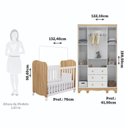 Ver imagem 3 de Quarto de Bebê Berço e Guarda-Roupa 4 Portas Mimo 100% MDF Espresso Móveis Branco Brilho/Amêndoa