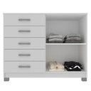 Ver imagem 5 de Cômoda 2 Portas 5 Gavetas Black com Pés Branco