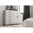 Ver imagem 1 de Cômoda 2 Portas 5 Gavetas Black com Pés Branco