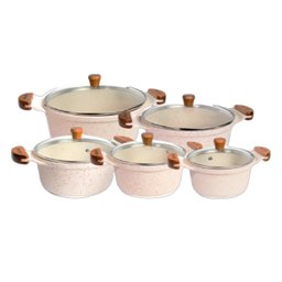 Jogo Panelas Branca Antiaderente Marmorizada Javali 16a24cm - 1 Jogo Panelas Branca Antiaderente Marmorizada Javali 16a24cm - 1