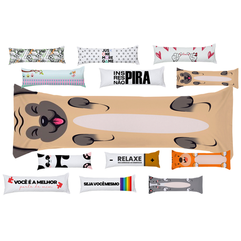 Travesseiro de corpo mais fronha kit 2 peças para uma ótima noite de sono cores