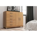 Ver imagem 1 de Cômoda 2 Portas 5 Gavetas Cinnamomo com Pés Amarelo