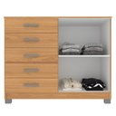 Ver imagem 5 de Cômoda 2 Portas 5 Gavetas Cinnamomo com Pés