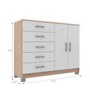 Ver imagem 4 de Cômoda com Pés 2 Portas 5 Gavetas em Mdp
