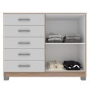 Ver imagem 5 de Cômoda para Quarto 5 Gavetas e 2 Portas Premium Branco/Demolição