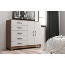 Ver imagem 1 de Cômoda para Quarto 5 Gavetas e 2 Portas Premium Branco/Demolição