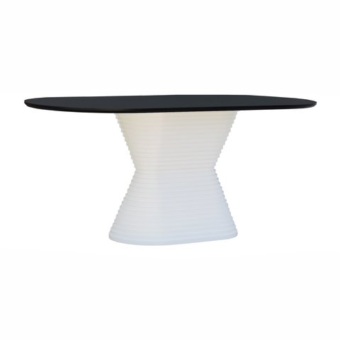 Mesa de Jantar Apollo Tampo Oblongo 180x90cm Branco/Preto