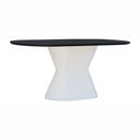Ver imagem 1 de Mesa de Jantar Apollo Tampo Oblongo 180x90cm Branco/Preto