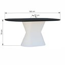 Ver imagem 2 de Mesa de Jantar Apollo Tampo Oblongo 180x90cm Branco/Preto