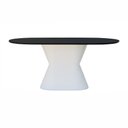 Ver imagem 3 de Mesa de Jantar Apollo Tampo Oblongo 180x90cm Branco/Preto