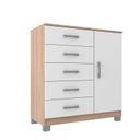 Ver imagem 3 de Cômoda Sapateira com Pés 1 Porta 5 Gavetas Zurique