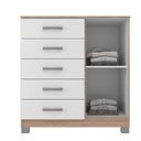 Ver imagem 5 de Cômoda Sapateira com Pés 1 Porta 5 Gavetas Zurique