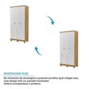 Ver imagem 6 de Quarto de Bebê com Guarda Roupas 3 Portas e Berço com Rodízio Mimo 100% MDF Branco/Brilho/Amêndoa