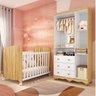 Quarto de Bebê com Guarda Roupas 3 Portas e Berço com Rodízio Mimo 100% Mdf - 2
