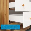 Ver mais imagens de Quarto de Bebê com Guarda Roupas 3 Portas e Berço com Rodízio Mimo 100% MDF Branco/Brilho/Amêndoa