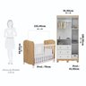 Quarto de Bebê com Guarda Roupas 3 Portas e Berço com Rodízio Mimo 100% Mdf - 3