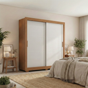 Ver imagem 1 de Guarda Roupa Casal Titanium 2 Portas de Correr 4 Gavetas Bege/Cinamomo/Areia