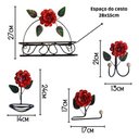 Ver imagem 3 de Kit 4 Peças Organizadores para Banheiro:vermelho