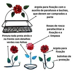 Kit 4 Peças Organizadores para Banheiro:vermelho - 4