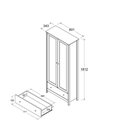 Ver imagem 6 de Estante Livreiro c iluminação 2 Portas 1Gaveta Ditália E-954 cor:preto