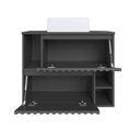 Ver imagem 4 de Conjunto para Banheiro Gabinete Suspenso 75cm 2 Portas com Cuba e Espelheira Ripada Luiza Cinza/Grafite