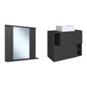 Ver imagem 2 de Conjunto para Banheiro Gabinete Suspenso 75cm 2 Portas com Cuba e Espelheira Ripada Luiza