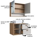 Ver imagem 5 de Conjunto para Banheiro Gabinete Suspenso 80cm 2 Gavetas com Cuba e Espelheira 2 Portas Helena Marrom/Mel/Arenas