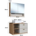 Ver imagem 3 de Conjunto para Banheiro Gabinete Suspenso 80cm 2 Gavetas com Cuba e Espelheira 2 Portas Helena Marrom/Mel/Arenas
